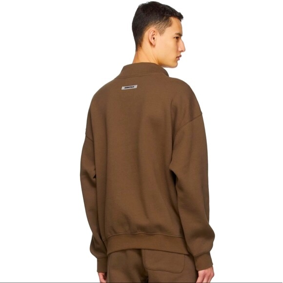 Fear of God Tops - FOG essentials brown sweatshirt mock neck size M